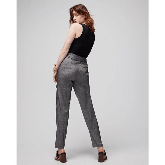 WHITE HOUSE BLACK MARKET Linen Belted Utility Pant SIZE 10 NWT - Picture 2 of 16